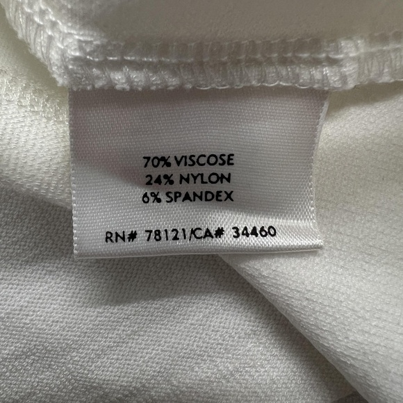 Eileen Fisher Shirt Womens Small White Scoop Neck Cap Sleeve Crepe Knit Made USA - Picture 7 of 11